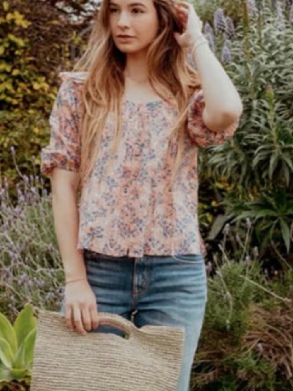 Cleobella 100% Organic CottonPink Floral Button-Down Blouse